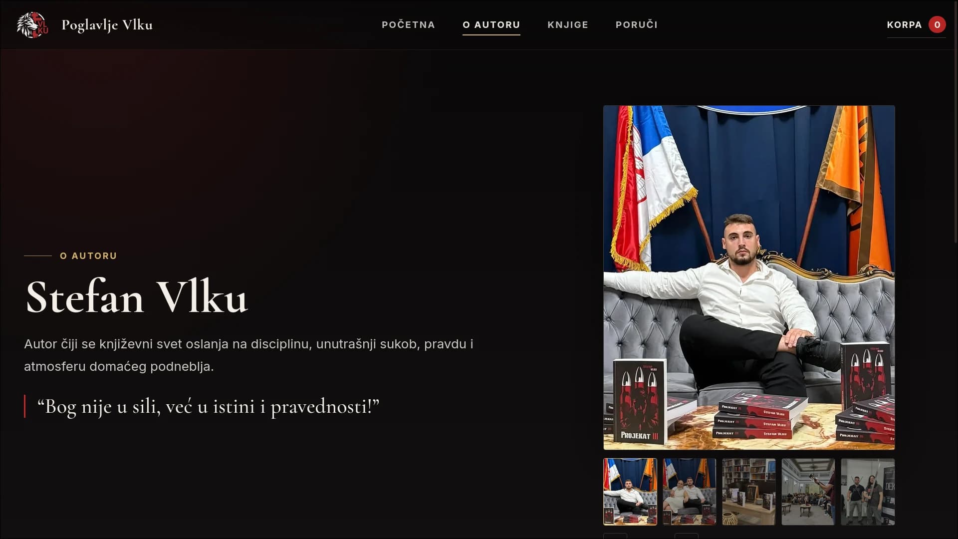 Poglavlje Vlku author page with gallery